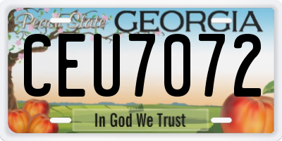 GA license plate CEU7072