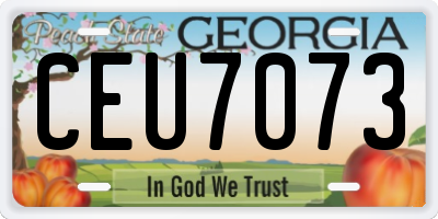 GA license plate CEU7073
