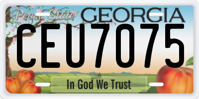 GA license plate CEU7075
