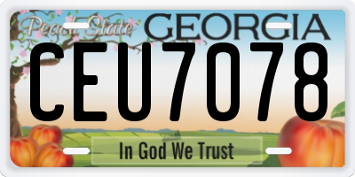GA license plate CEU7078