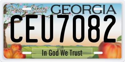 GA license plate CEU7082