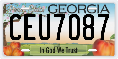 GA license plate CEU7087