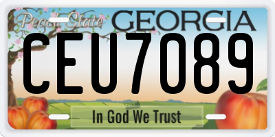 GA license plate CEU7089