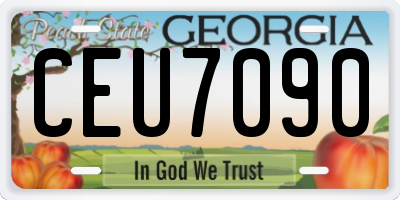 GA license plate CEU7090