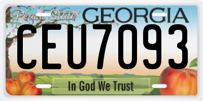 GA license plate CEU7093