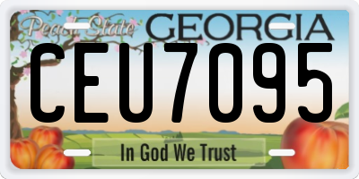 GA license plate CEU7095
