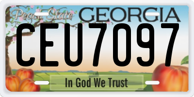 GA license plate CEU7097