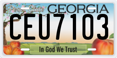 GA license plate CEU7103