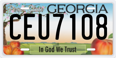 GA license plate CEU7108
