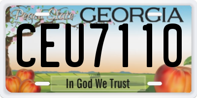 GA license plate CEU7110