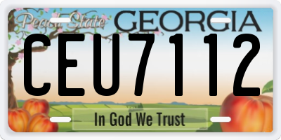 GA license plate CEU7112