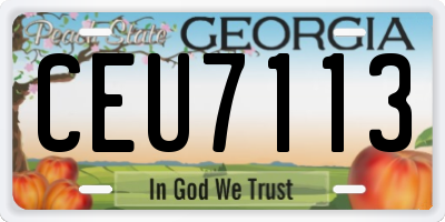 GA license plate CEU7113