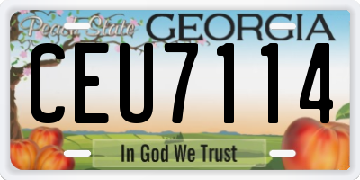 GA license plate CEU7114