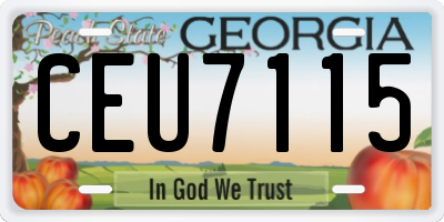 GA license plate CEU7115