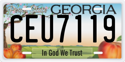 GA license plate CEU7119