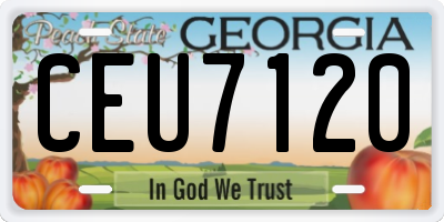 GA license plate CEU7120