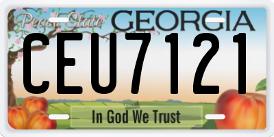 GA license plate CEU7121