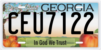 GA license plate CEU7122