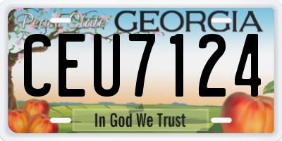 GA license plate CEU7124