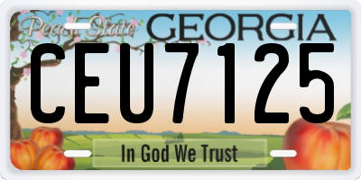 GA license plate CEU7125