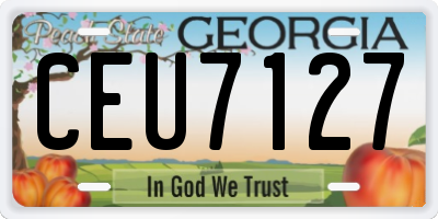 GA license plate CEU7127