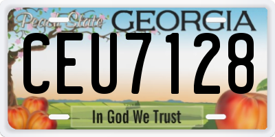 GA license plate CEU7128