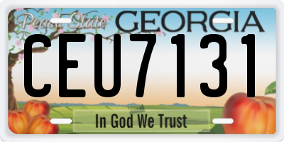 GA license plate CEU7131