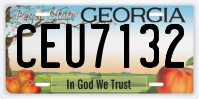 GA license plate CEU7132