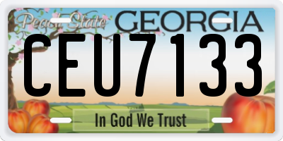 GA license plate CEU7133