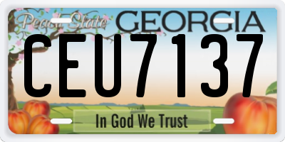 GA license plate CEU7137