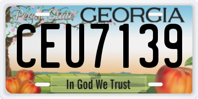 GA license plate CEU7139