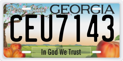 GA license plate CEU7143