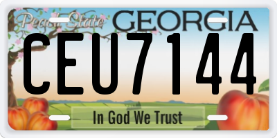 GA license plate CEU7144