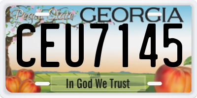GA license plate CEU7145