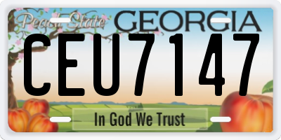 GA license plate CEU7147