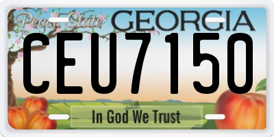 GA license plate CEU7150