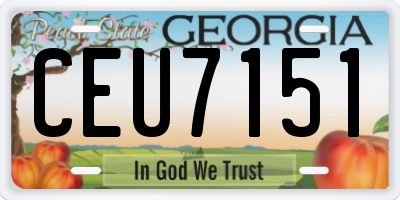 GA license plate CEU7151
