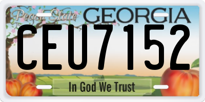GA license plate CEU7152