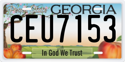 GA license plate CEU7153