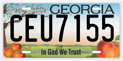 GA license plate CEU7155