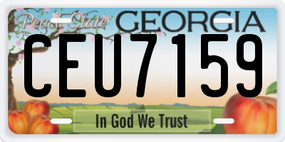 GA license plate CEU7159