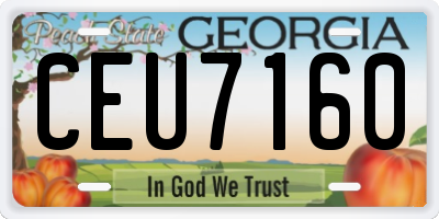 GA license plate CEU7160