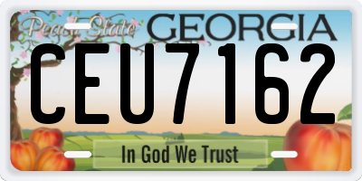 GA license plate CEU7162