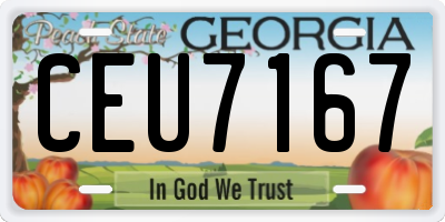 GA license plate CEU7167