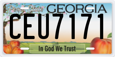 GA license plate CEU7171
