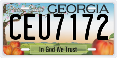 GA license plate CEU7172