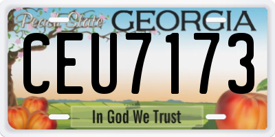 GA license plate CEU7173