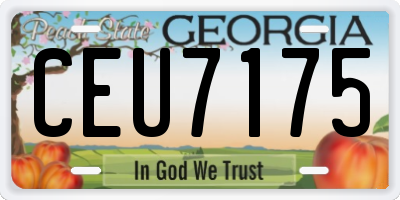 GA license plate CEU7175