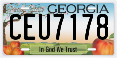 GA license plate CEU7178