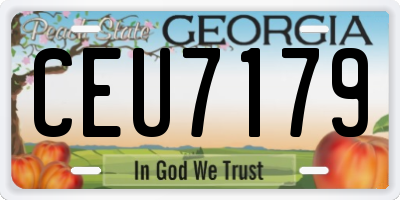 GA license plate CEU7179